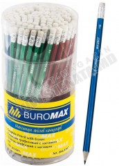  BUROMAX Creion assorti metalic cu radieră